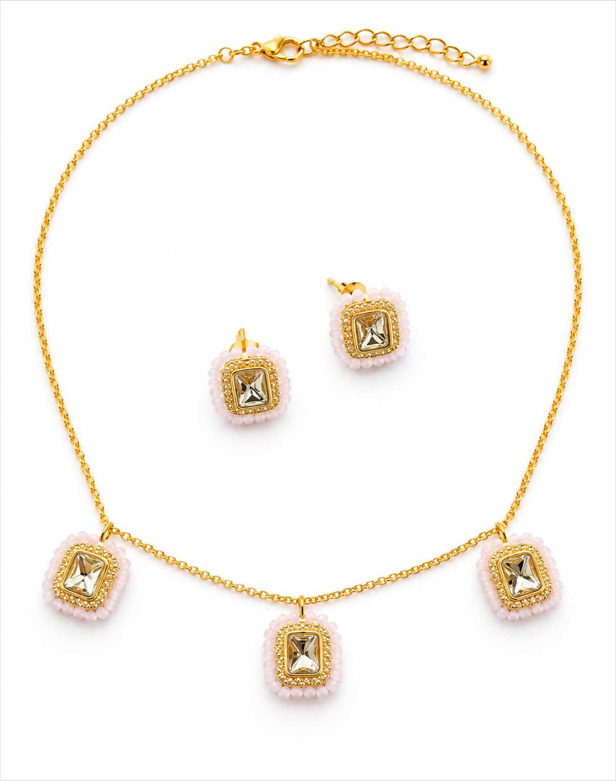 Pink Kundan Choker Set with Matching Earrings