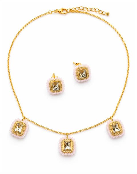 Pink Kundan Choker Set with Matching Earrings