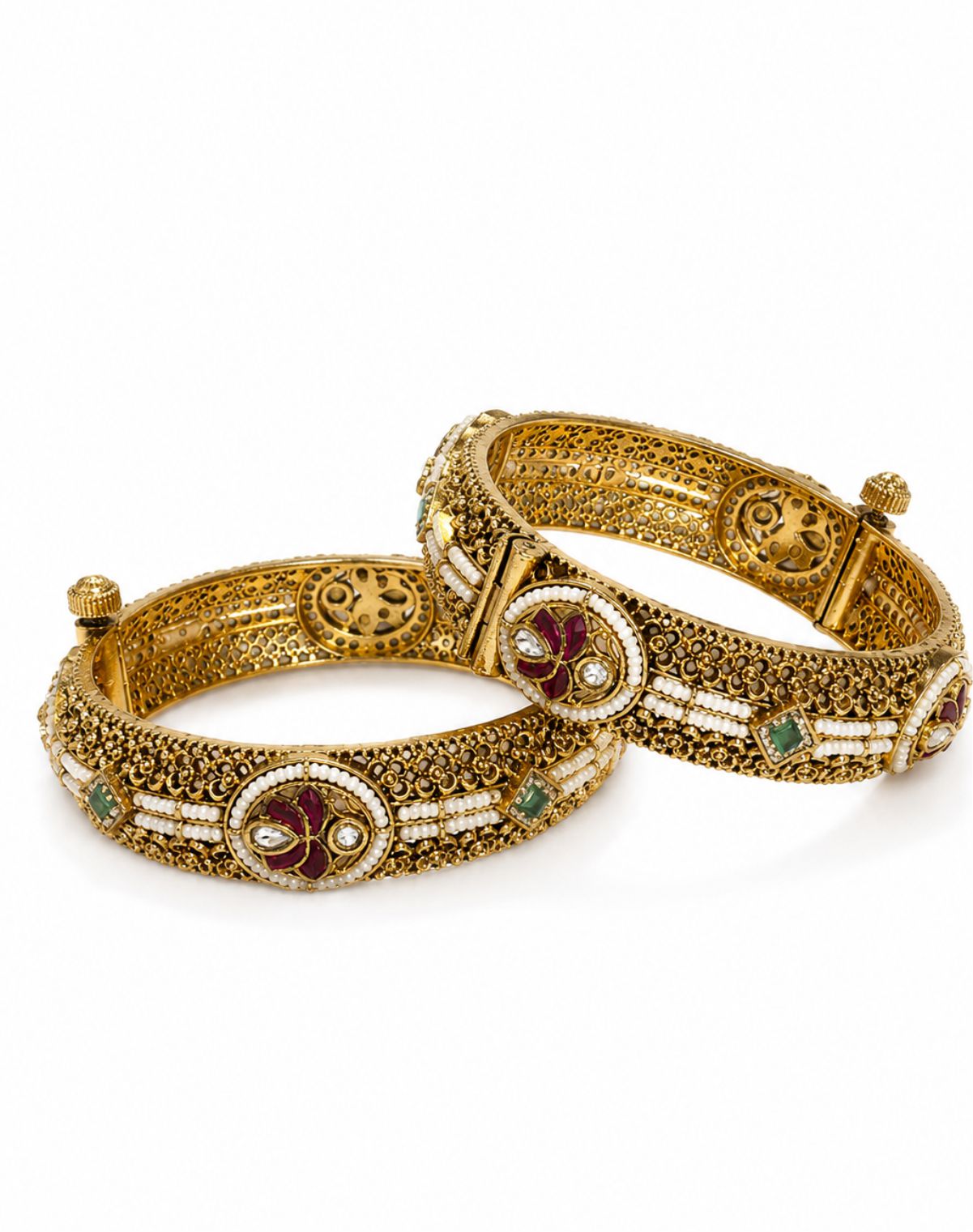 Heritage Pachi Kundan Bangles (Pair)